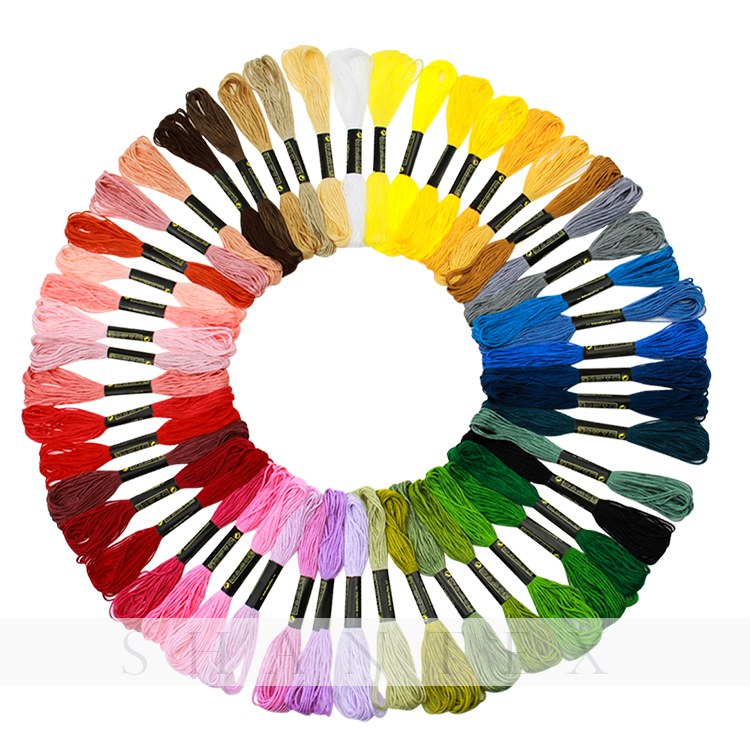 Umfassendes Angebot an Stickstarter-Kits Kreuzstich 5-teilig Bambusreifen, 50 Farbfäden, 2 Stück 14ct Aida-Stoff