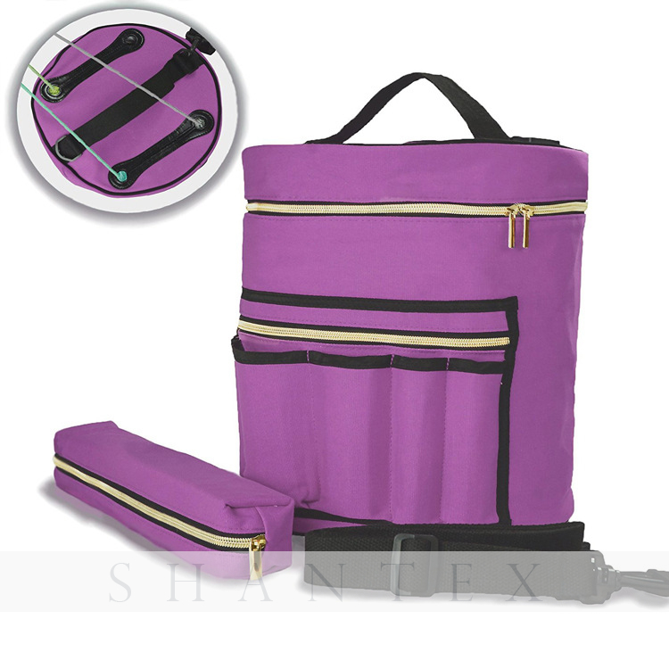 Lila Durable Knitting Organizer Crochet Storage Canvas Tasche Strickgarn Tasche benutzerdefinierte Garn Aufbewahrungstasche